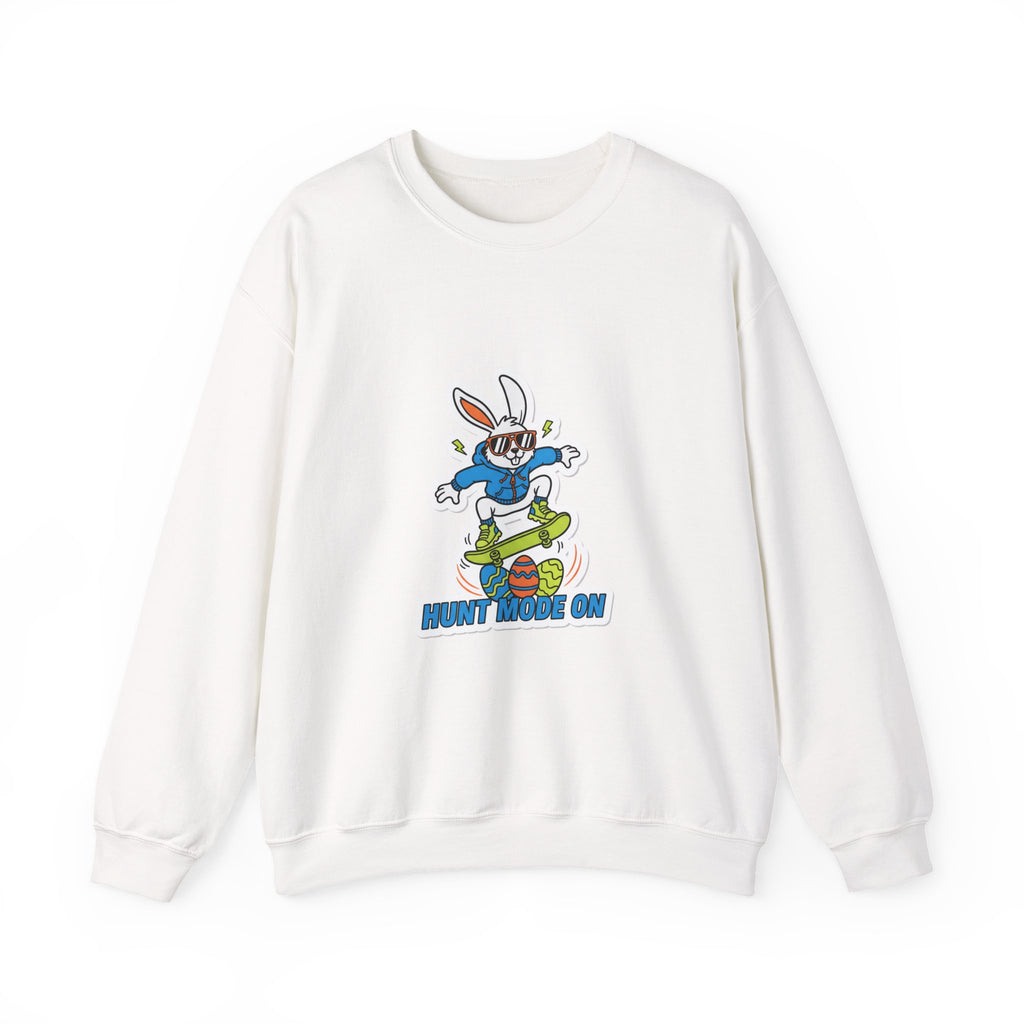 Egg Hunter Skate Bunny Sweatshirt | boys Easter shirt, dinosaur egg, camo Easter