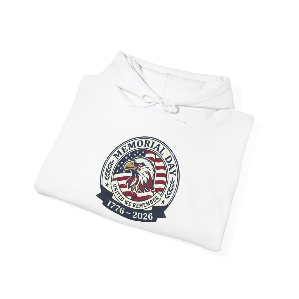 Memorial Day 1776–2026 Hoodie | USA 250 Vintage Distressed, Red White Blue