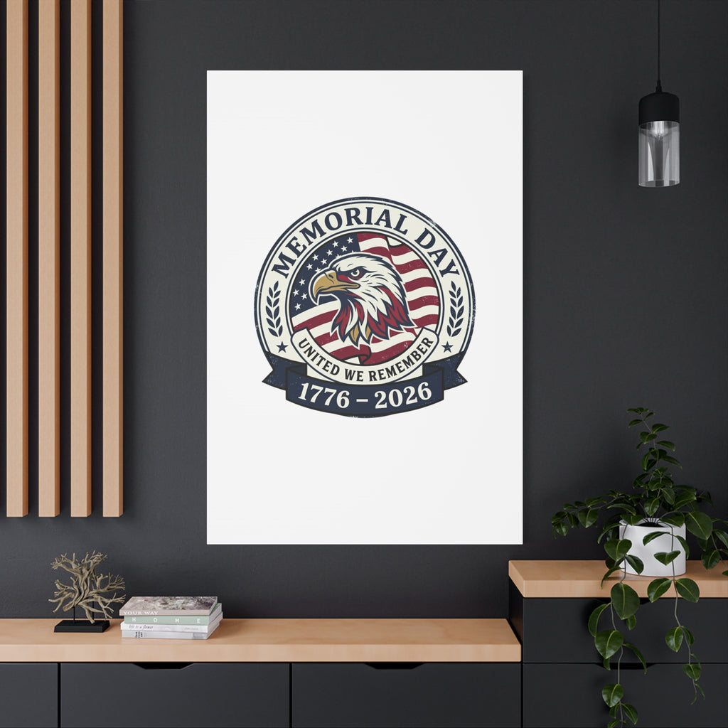 Memorial Day 1776-2026 Canvas | USA 250, vintage distressed patriotic