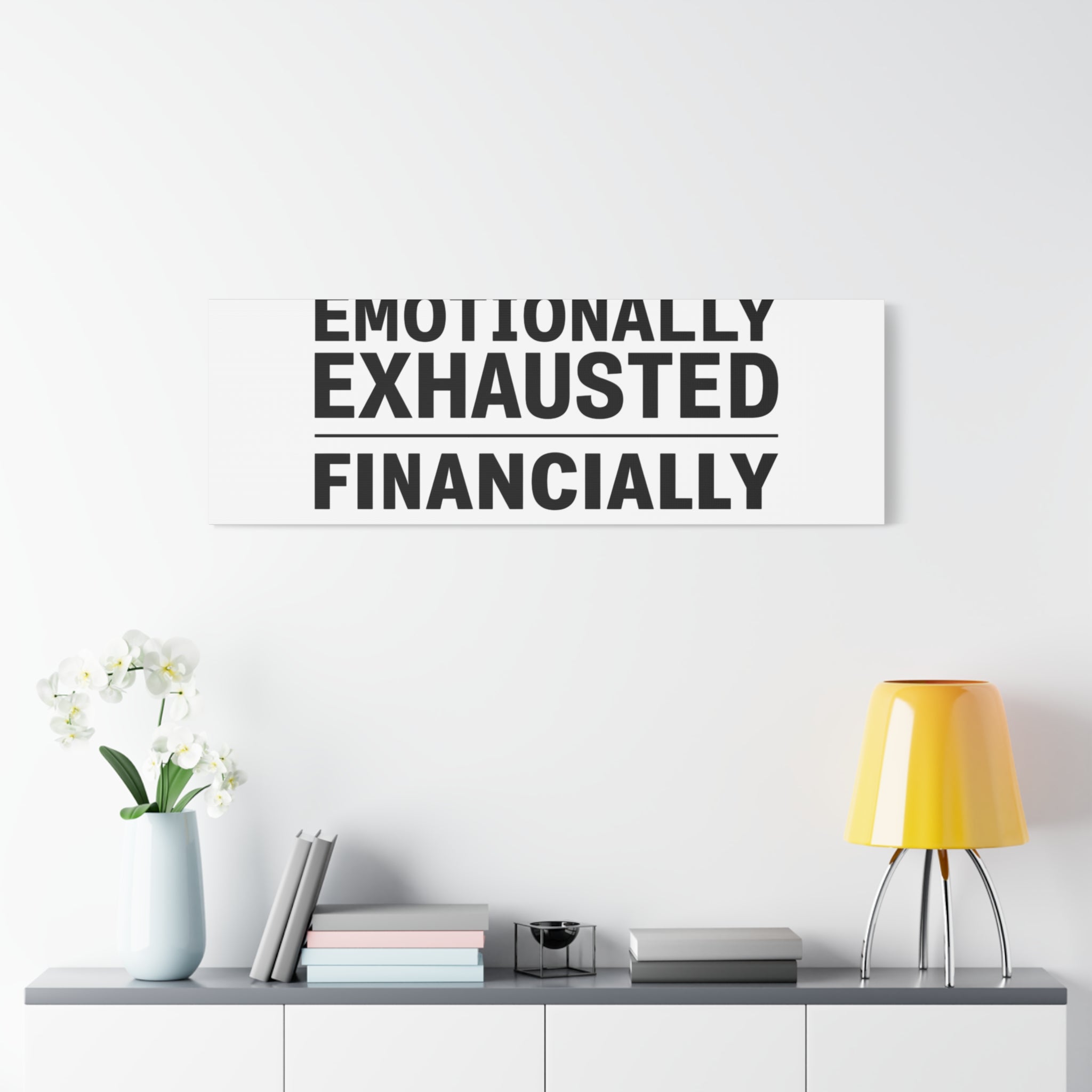 Emotionally Exhausted Financially Out of Service Canvas | cost of living crisis, receipt aesthetic