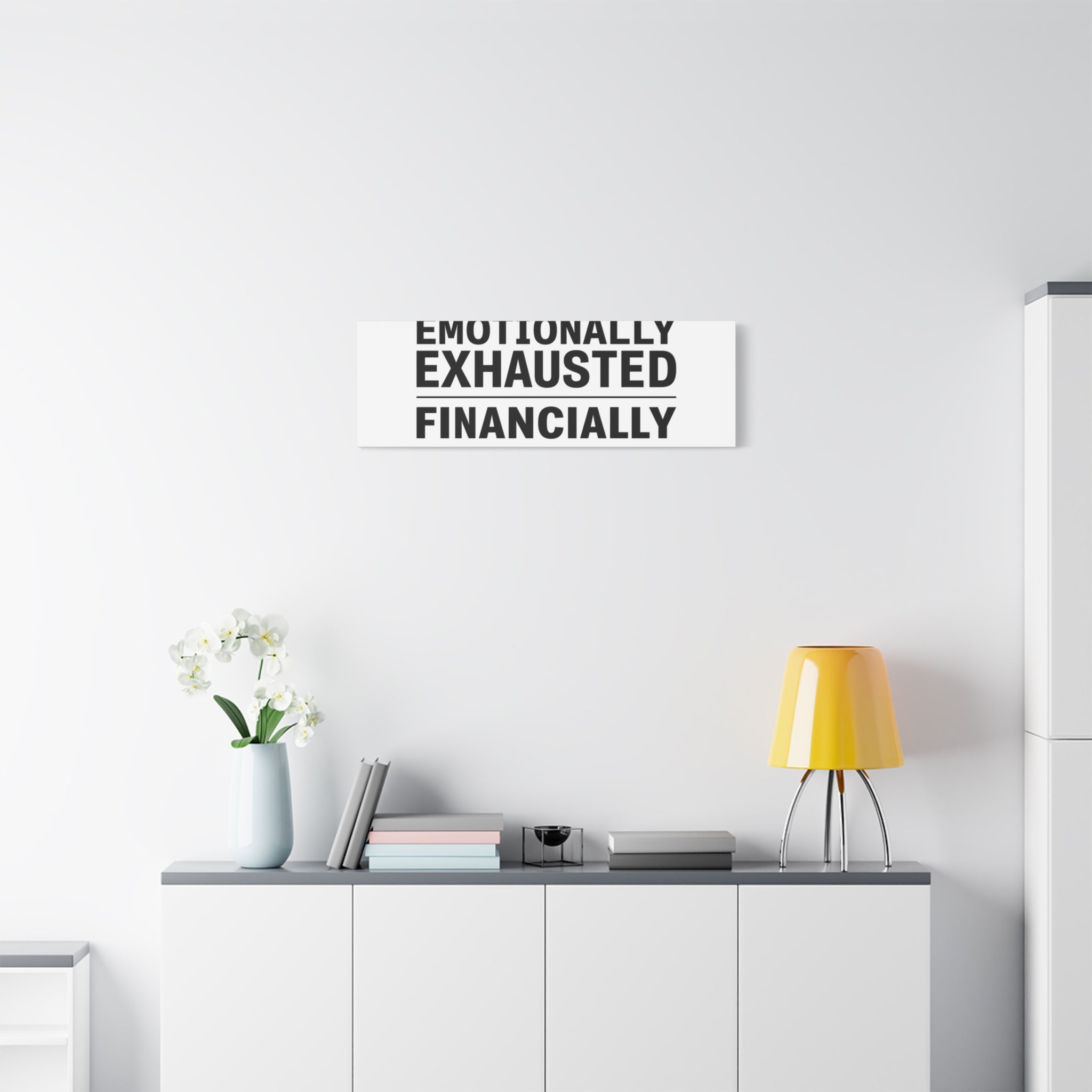 Emotionally Exhausted Financially Out of Service Canvas | cost of living crisis, receipt aesthetic