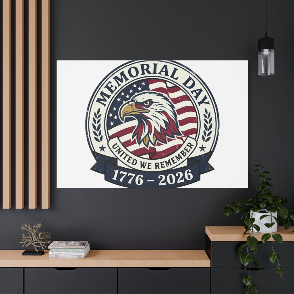 Memorial Day 1776-2026 Canvas | USA 250, vintage distressed patriotic