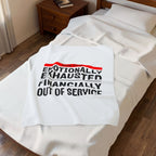 Emotionally Exhausted Financially Out of Service Blanket | cost of living crisis, budget humor