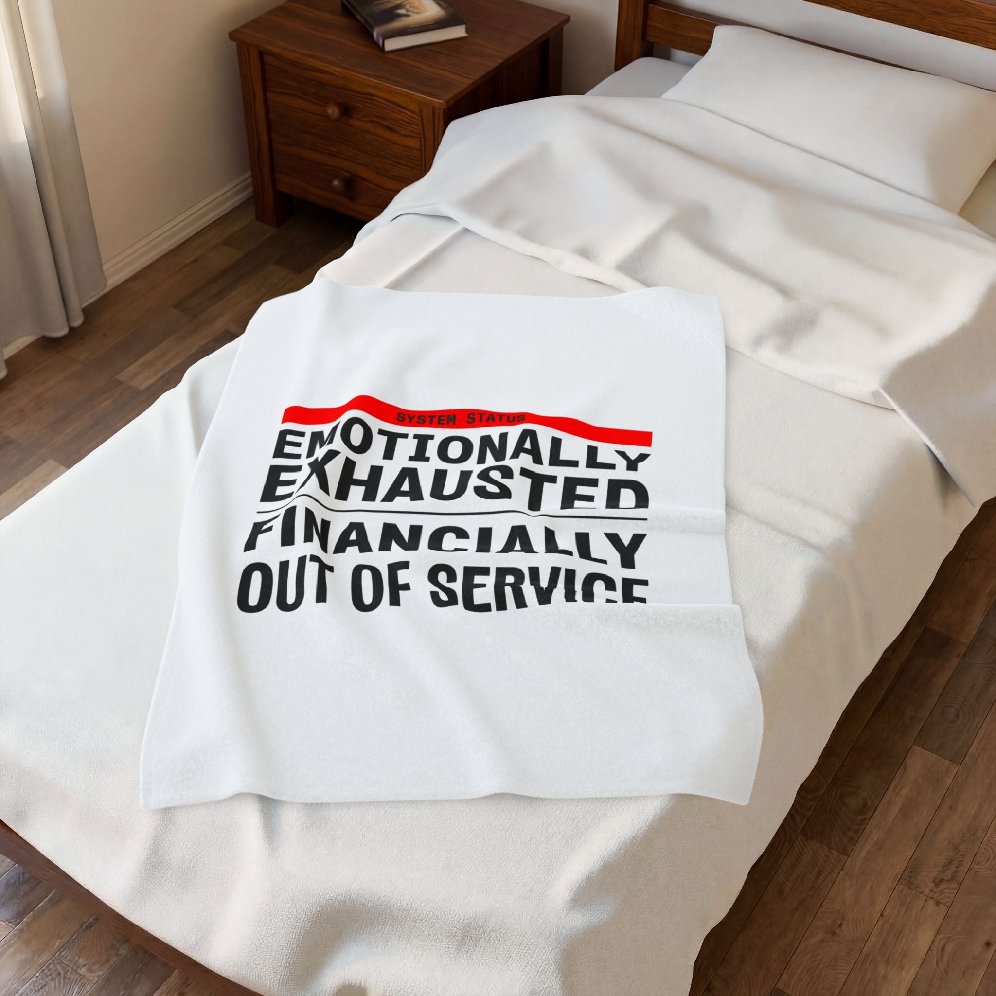 Emotionally Exhausted Financially Out of Service Blanket | cost of living crisis, budget humor
