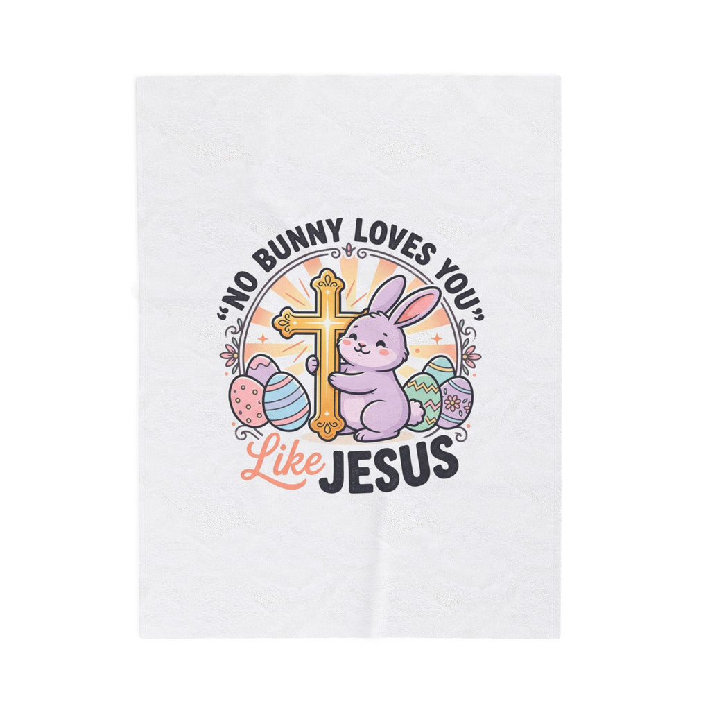 No Bunny Loves You Like Jesus Plush Blanket | Easter Christian, Pastel Retro