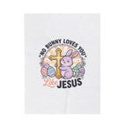 No Bunny Loves You Like Jesus Plush Blanket | Easter Christian, Pastel Retro