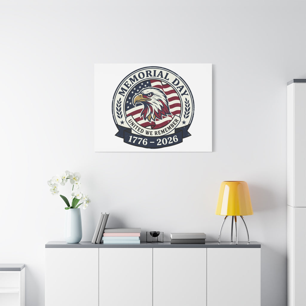Memorial Day 1776-2026 Canvas | USA 250, vintage distressed patriotic