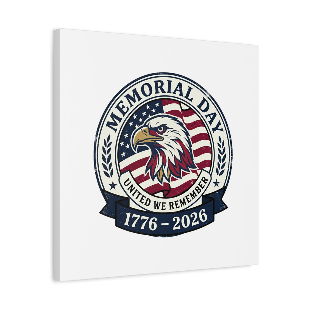 Memorial Day 1776-2026 Canvas | USA 250, vintage distressed patriotic