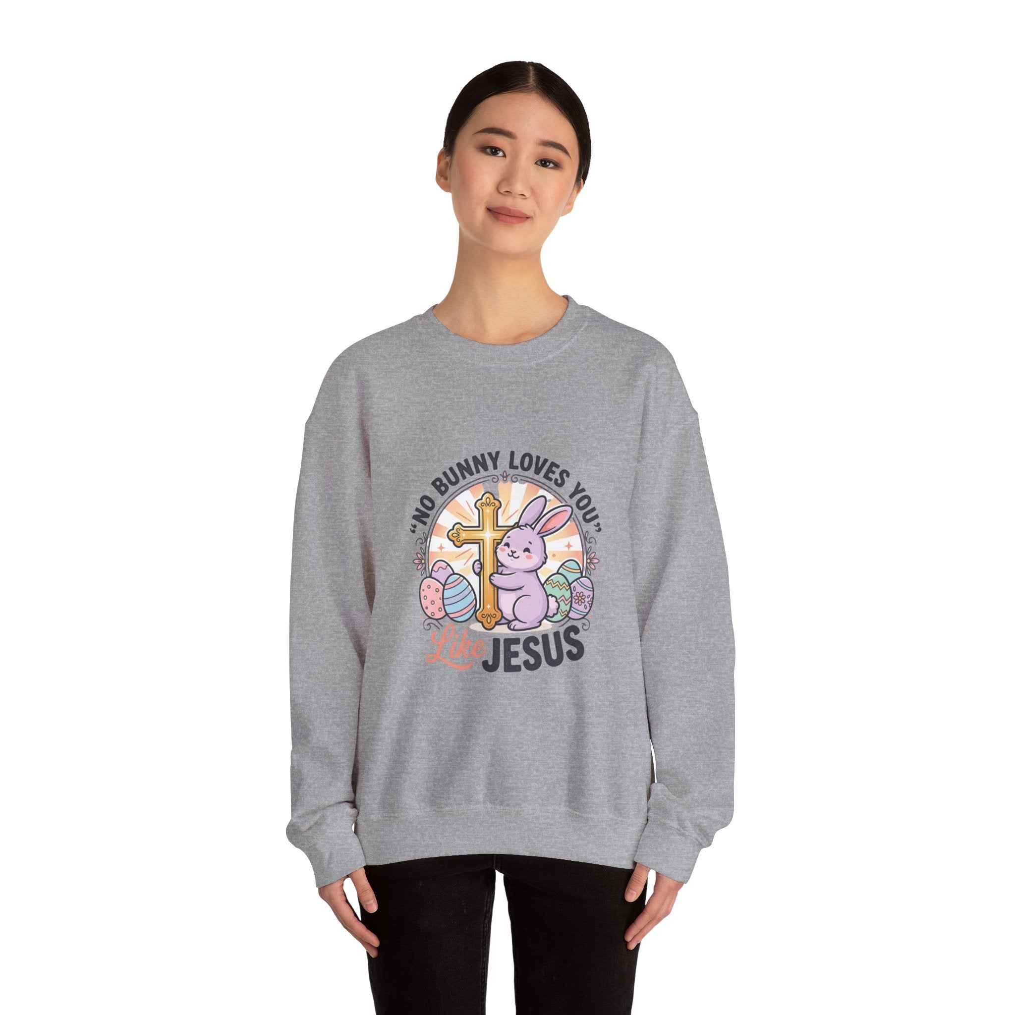 No Bunny Loves You Like Jesus Sweatshirt | Easter Christian, Pastel Retro Church Humor