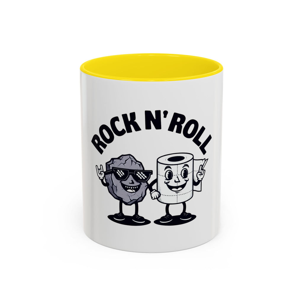 Funny 'Toilet Paper & Rock Snack' Accent Coffee Mug (11/15 oz)
