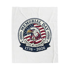 Memorial Day 1776–2026 USA 250 Velveteen Plush Blanket | vintage distressed patriotic