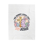 No Bunny Loves You Like Jesus Plush Blanket | Easter Christian, Pastel Retro