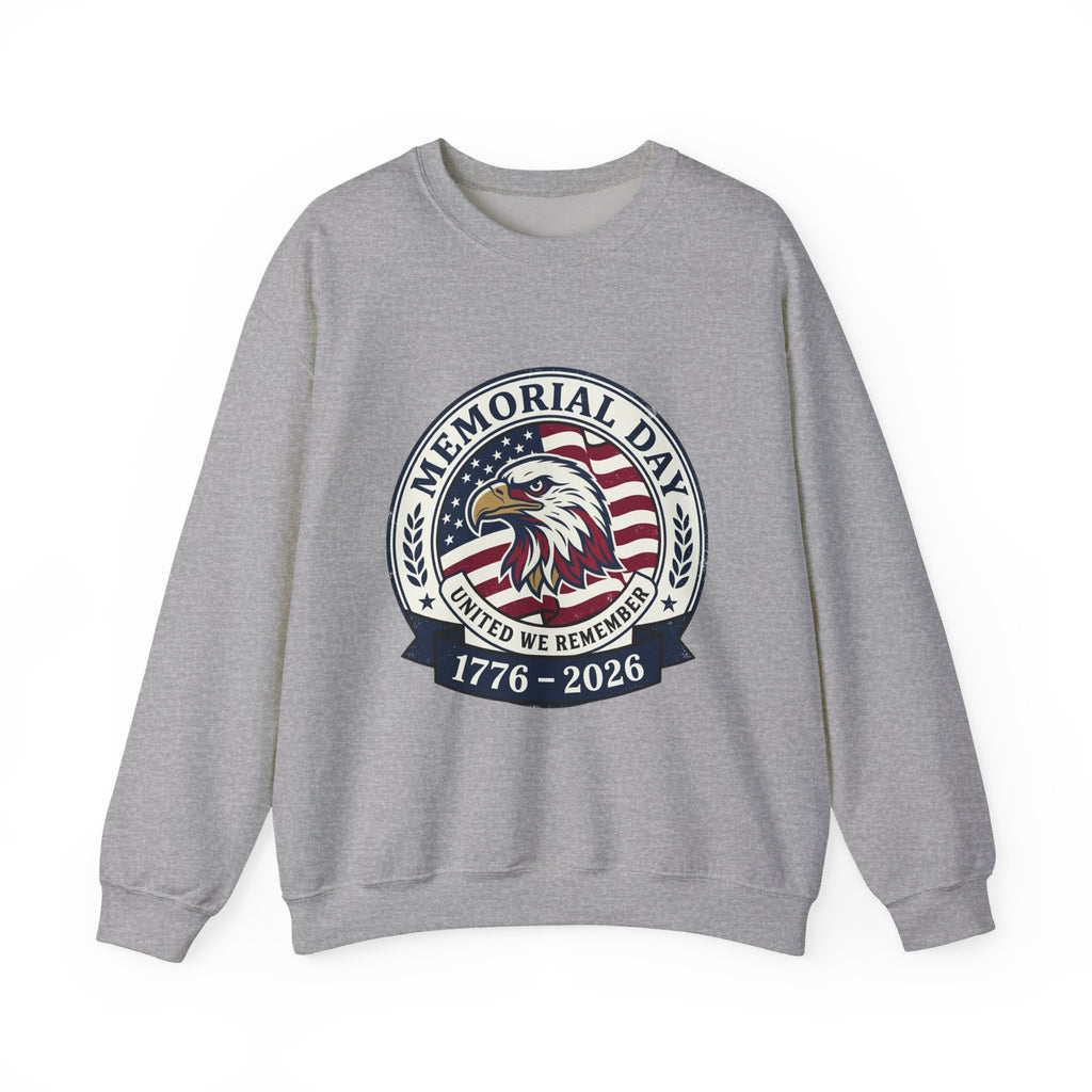 Memorial Day 1776–2026 Eagle Emblem Sweatshirt | USA 250, vintage distressed