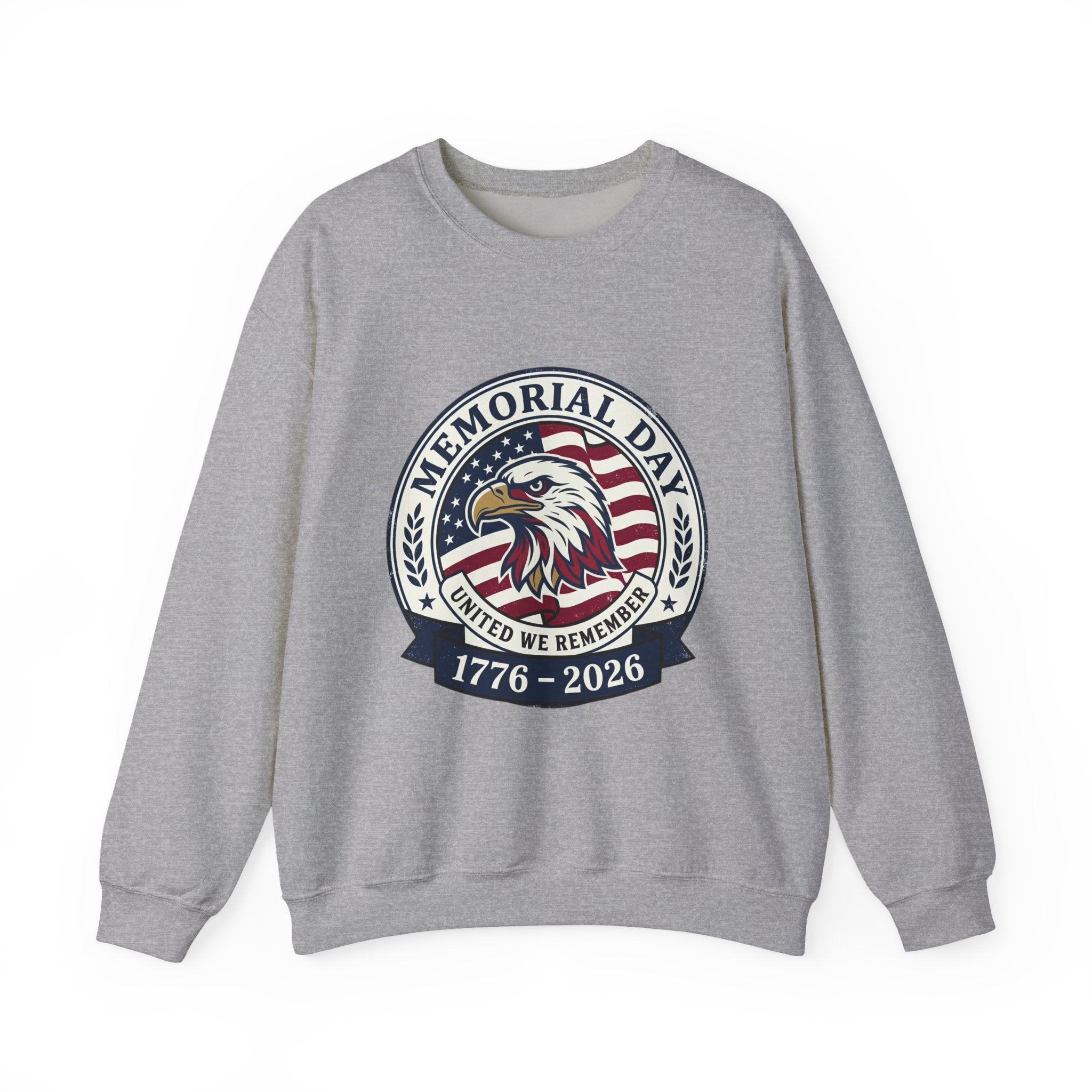 Memorial Day 1776–2026 Eagle Emblem Sweatshirt | USA 250, vintage distressed