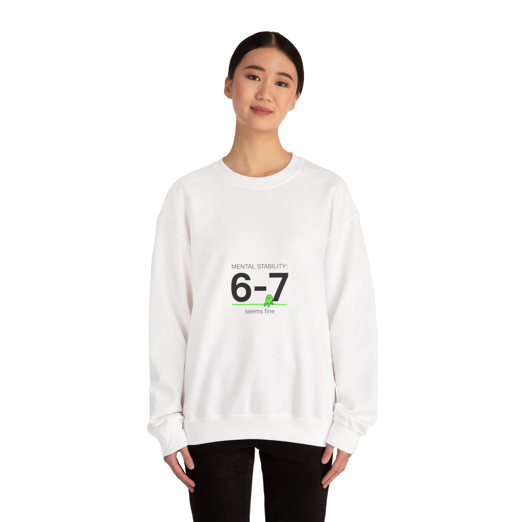 6–7 Minimalist Number Meme Sweatshirt | absurdist humor, TikTok meme