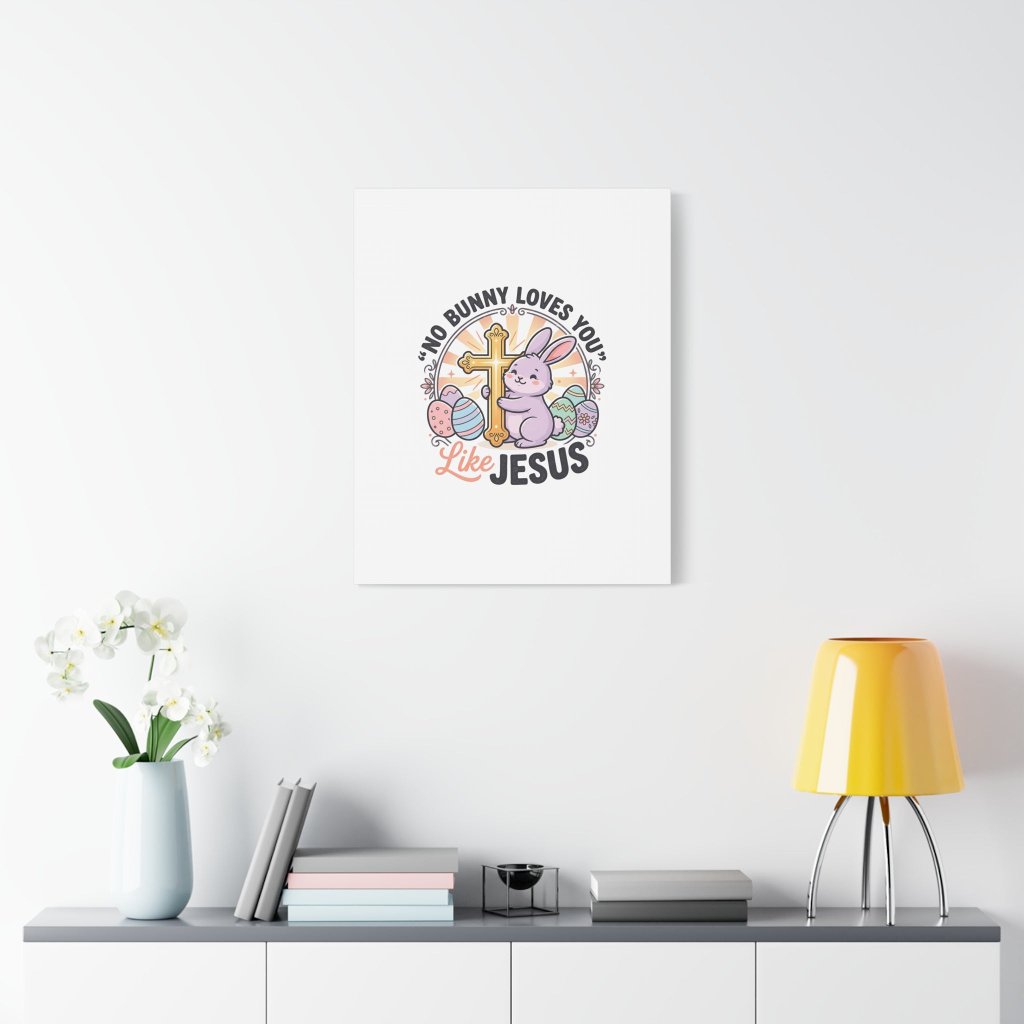 No Bunny Loves You Like Jesus Canvas | Easter Christian, Church Humor, Pastel Retro