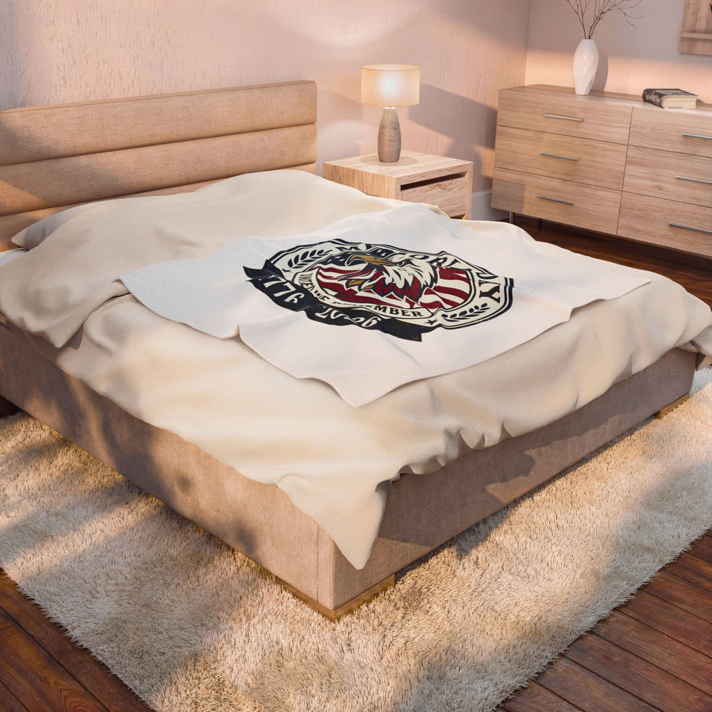 Memorial Day 1776–2026 USA 250 Velveteen Plush Blanket | vintage distressed patriotic