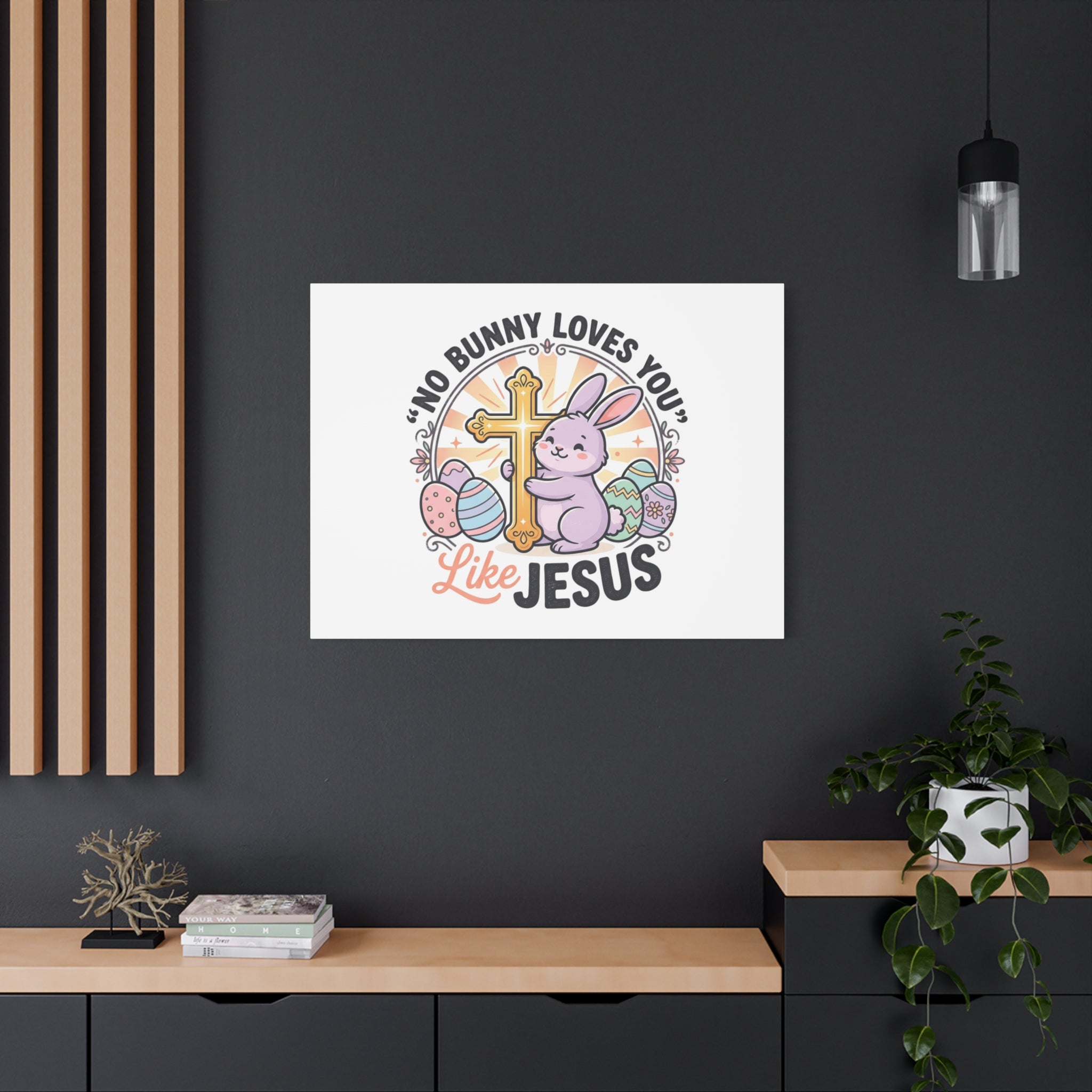 No Bunny Loves You Like Jesus Canvas | Easter Christian, Church Humor, Pastel Retro