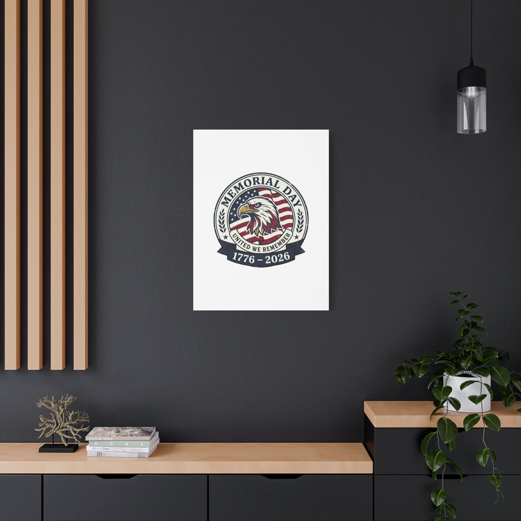 Memorial Day 1776-2026 Canvas | USA 250, vintage distressed patriotic