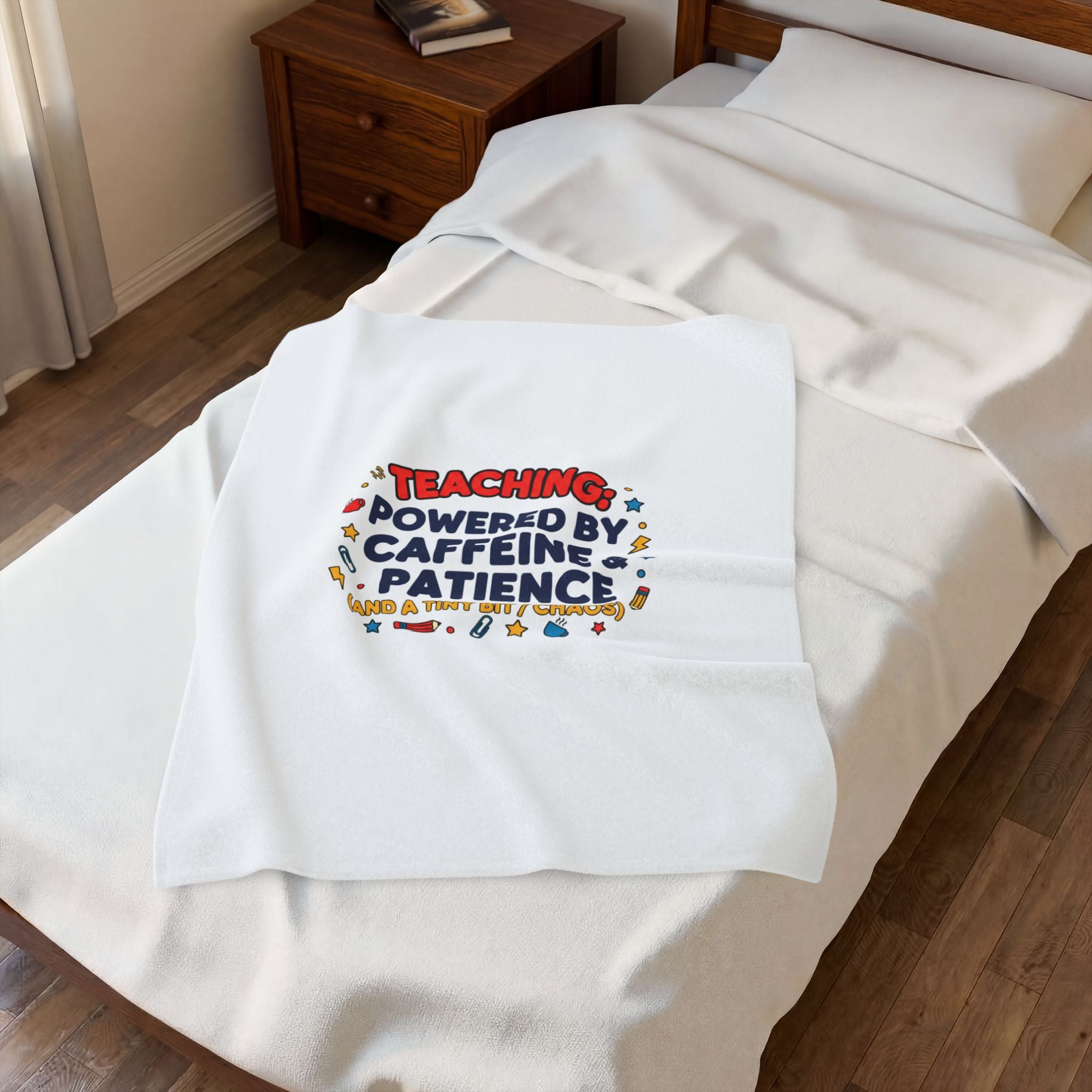 Teaching: Powered by Caffeine & Patience Blanket | Teacher Appreciation Gifts
