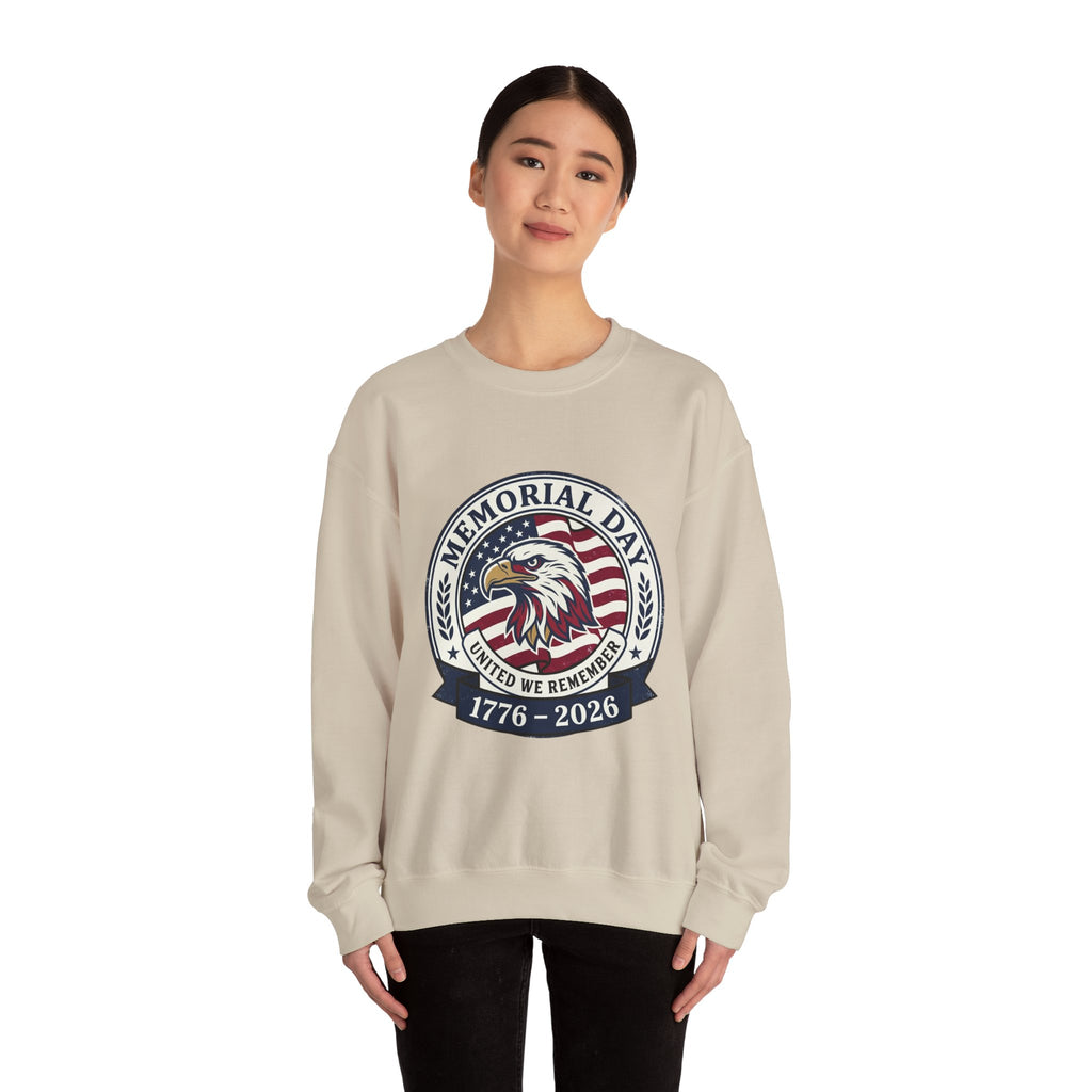 Memorial Day 1776–2026 Eagle Emblem Sweatshirt | USA 250, vintage distressed