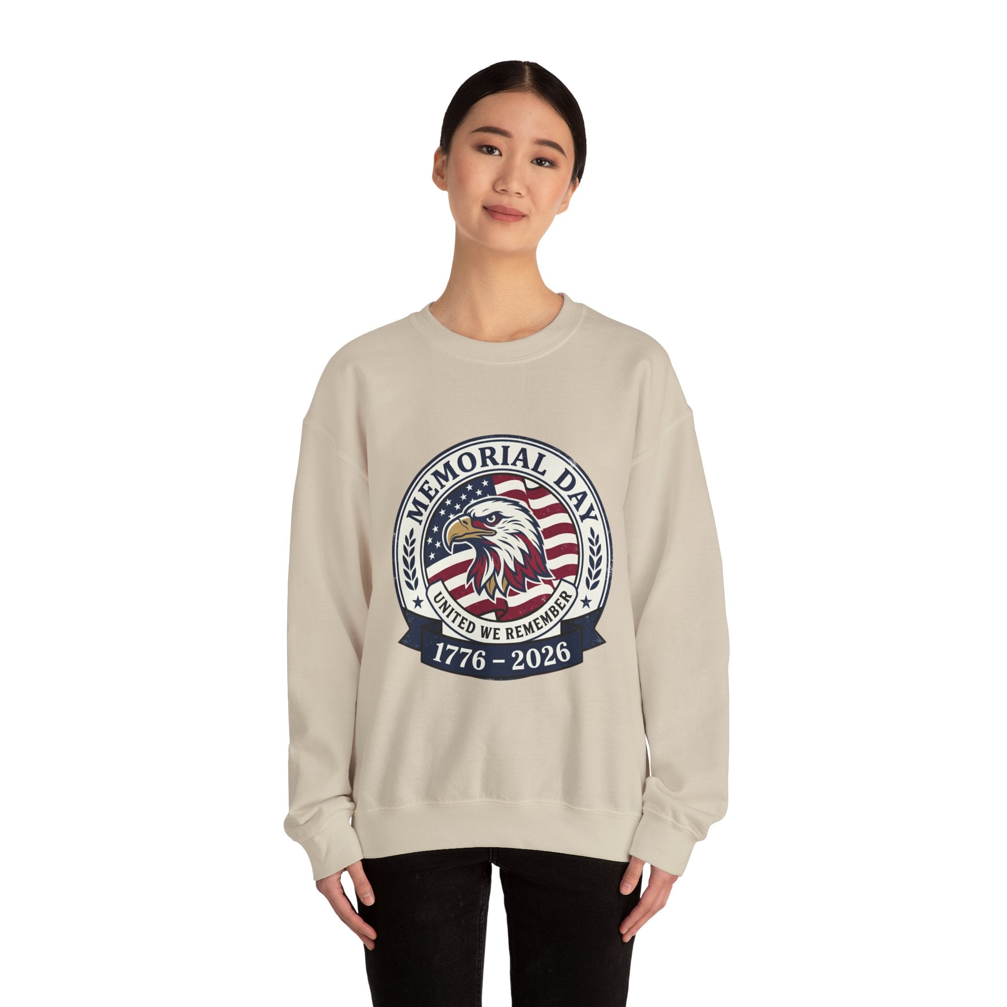 Memorial Day 1776–2026 Eagle Emblem Sweatshirt | USA 250, vintage distressed
