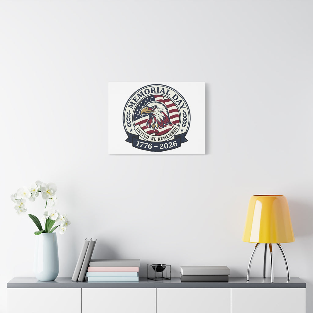 Memorial Day 1776-2026 Canvas | USA 250, vintage distressed patriotic