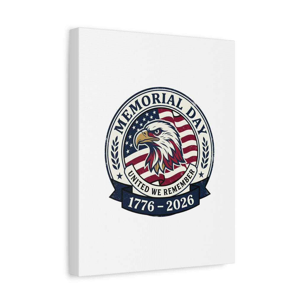 Memorial Day 1776-2026 Canvas | USA 250, vintage distressed patriotic