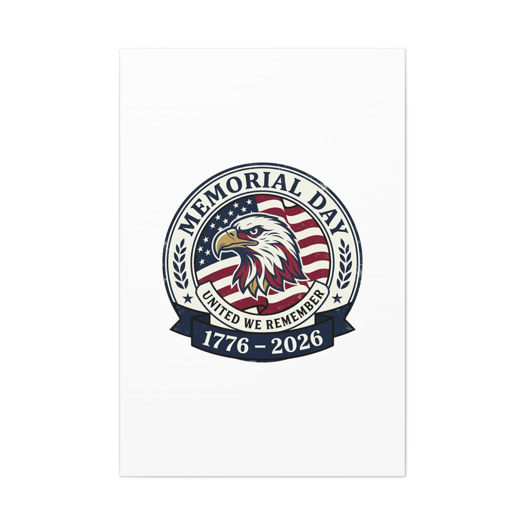 Memorial Day 1776-2026 Canvas | USA 250, vintage distressed patriotic