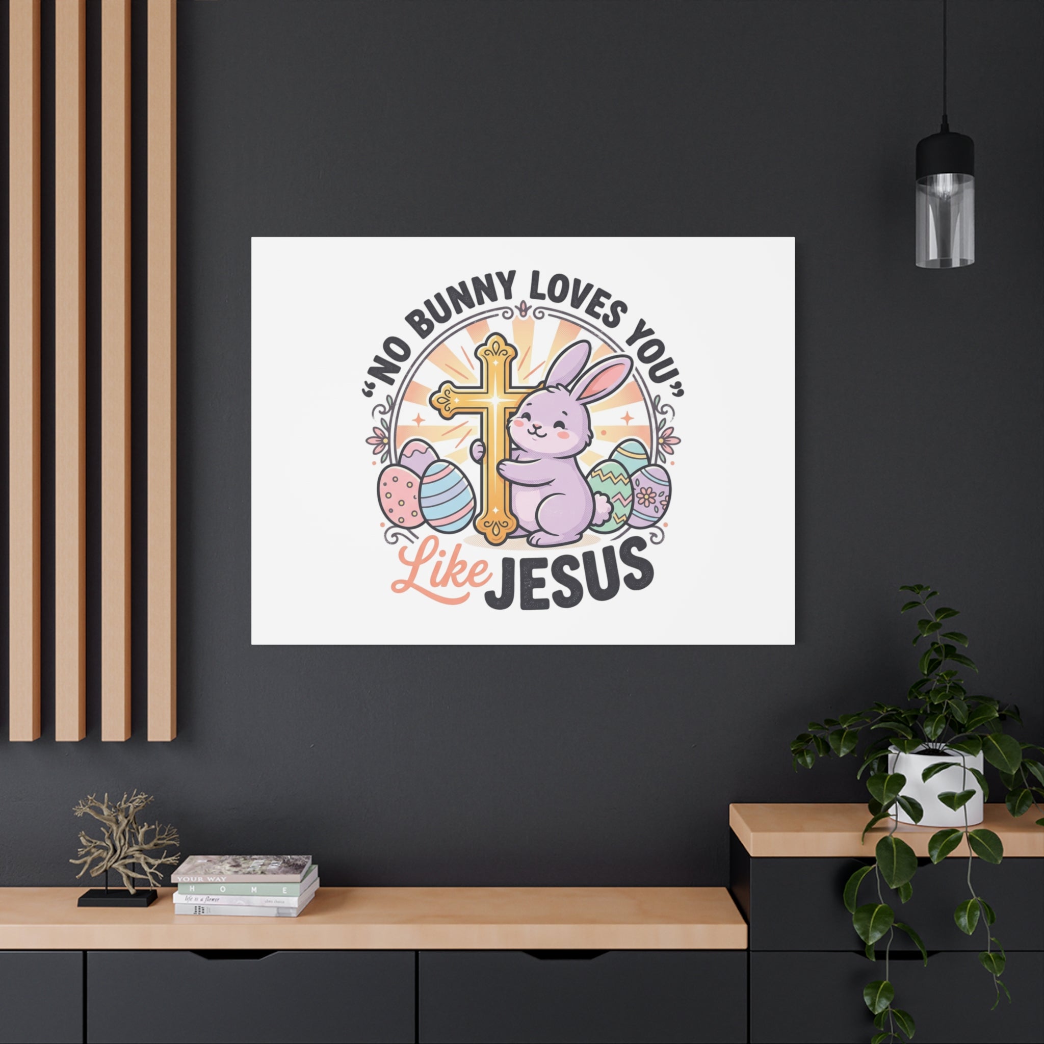 No Bunny Loves You Like Jesus Canvas | Easter Christian, Church Humor, Pastel Retro