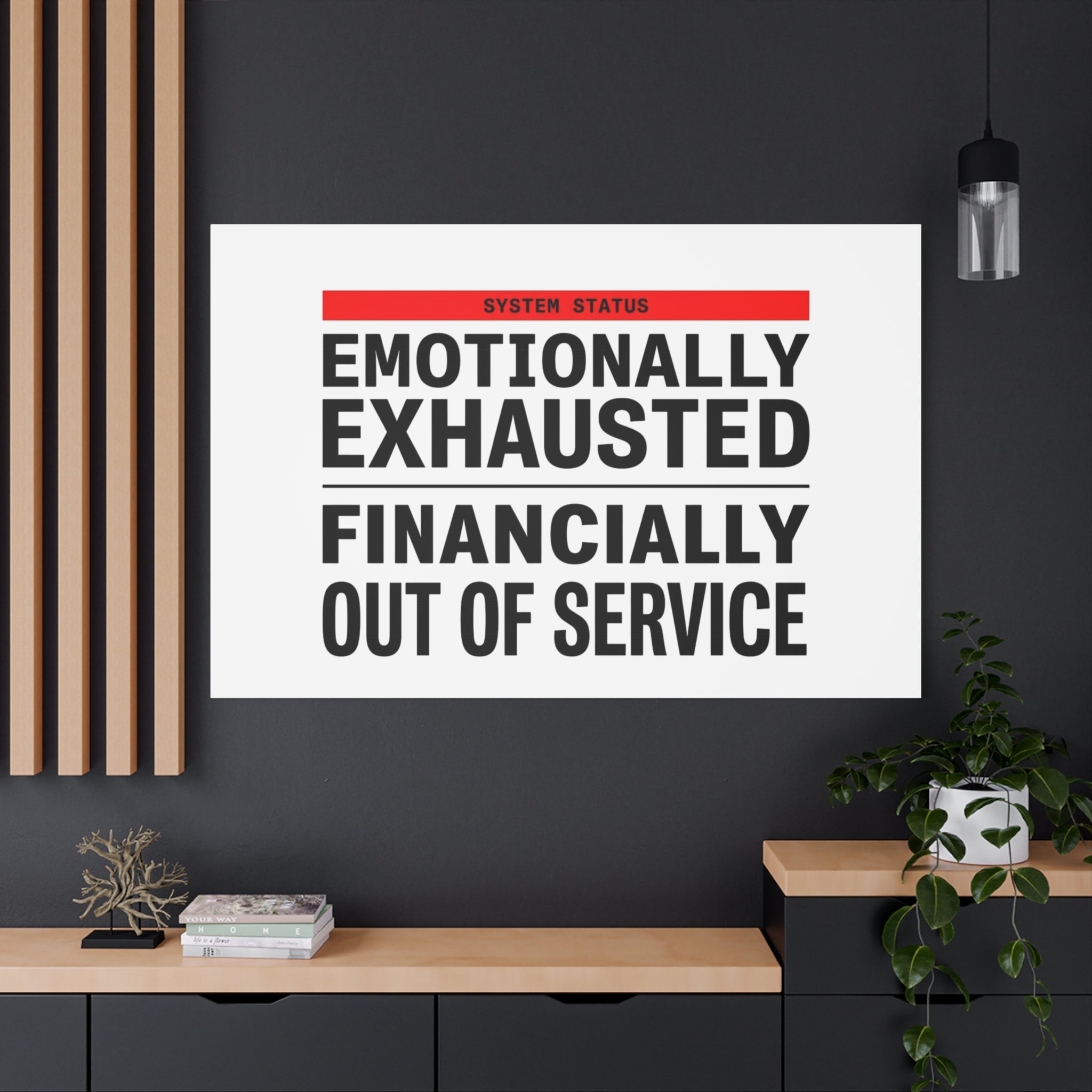 Emotionally Exhausted Financially Out of Service Canvas | cost of living crisis, receipt aesthetic