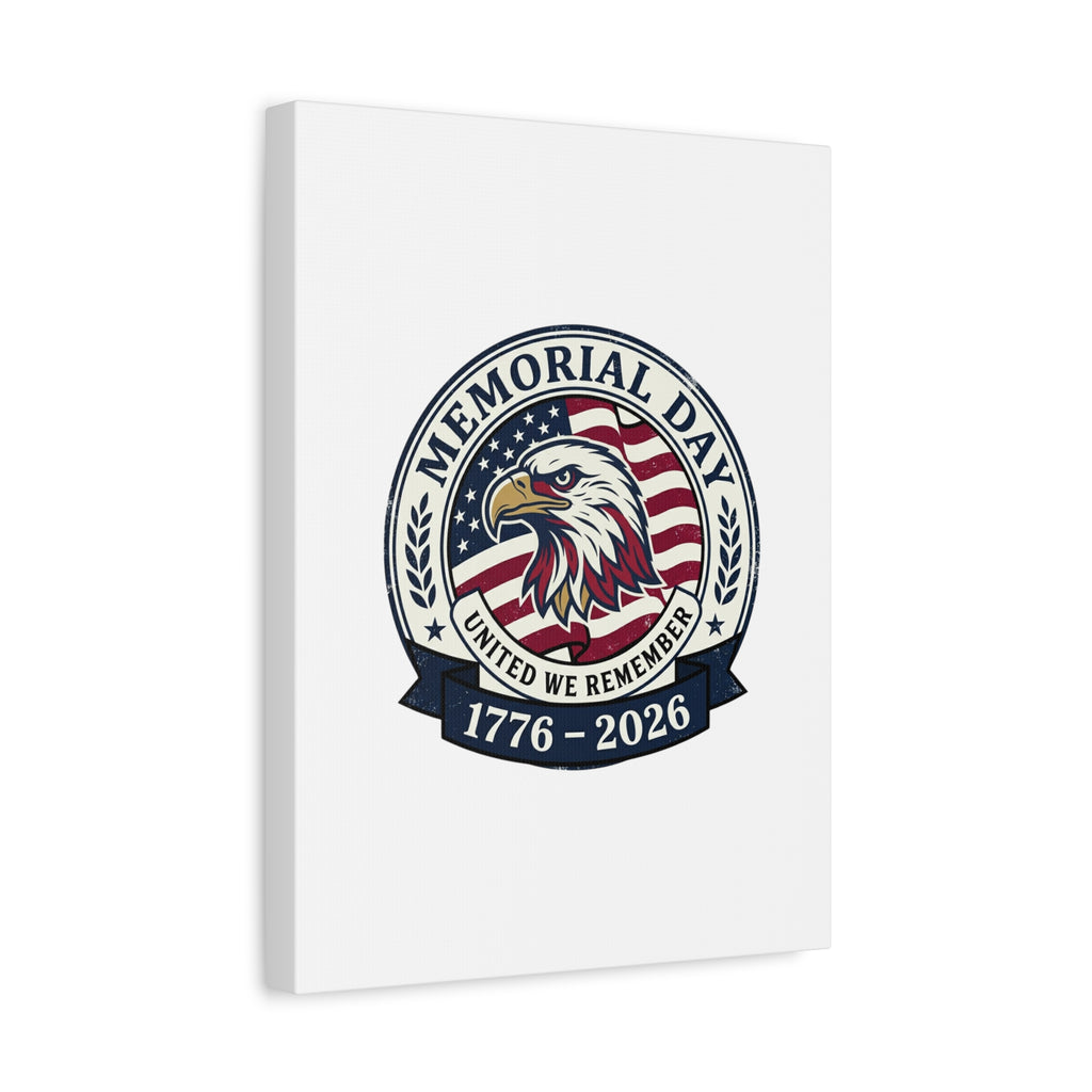 Memorial Day 1776-2026 Canvas | USA 250, vintage distressed patriotic