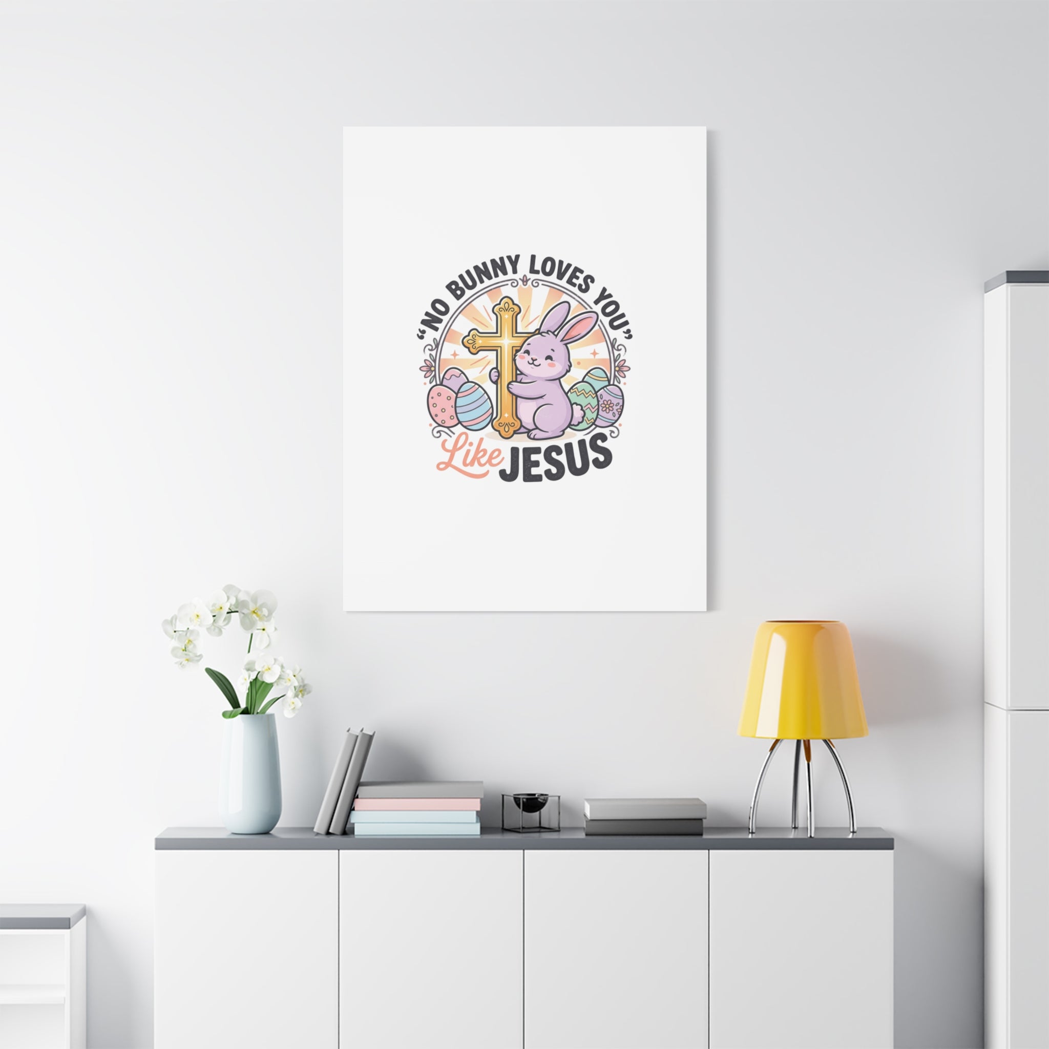 No Bunny Loves You Like Jesus Canvas | Easter Christian, Church Humor, Pastel Retro