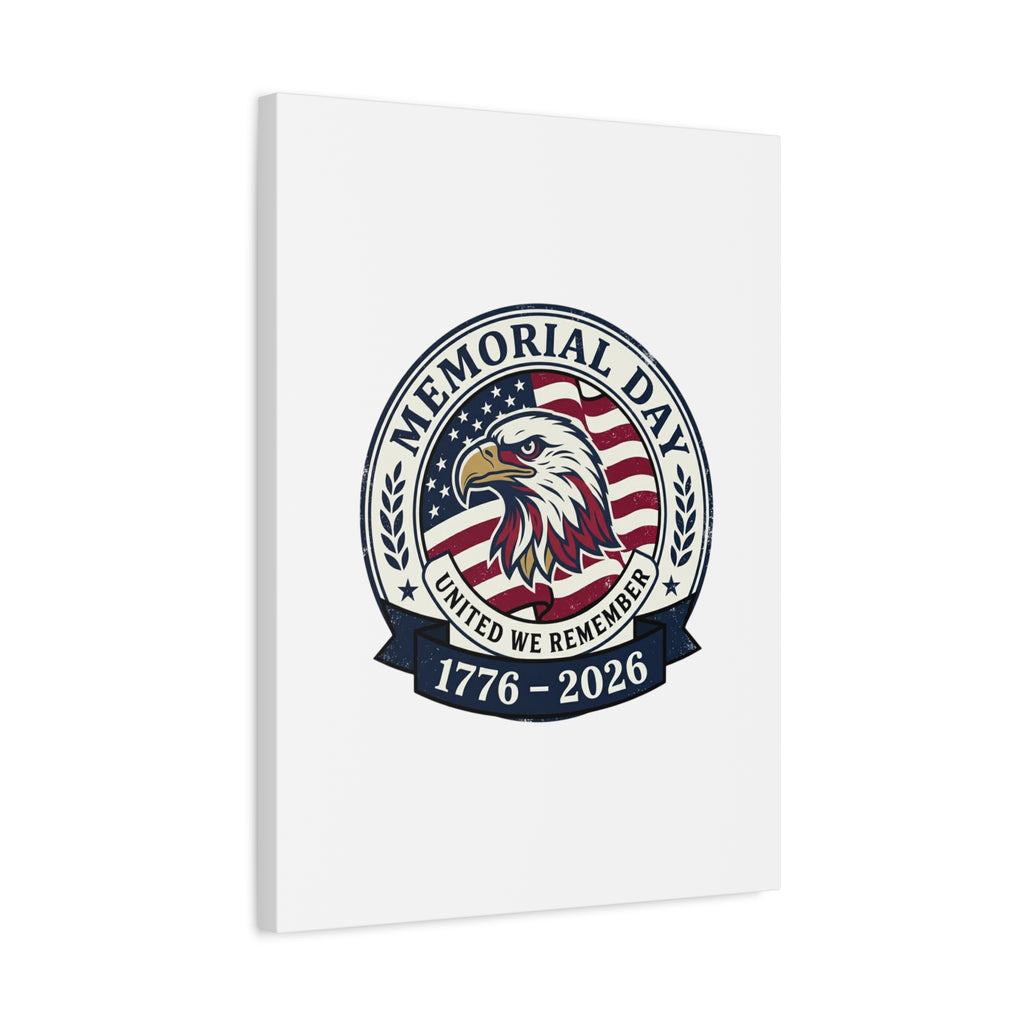 Memorial Day 1776-2026 Canvas | USA 250, vintage distressed patriotic
