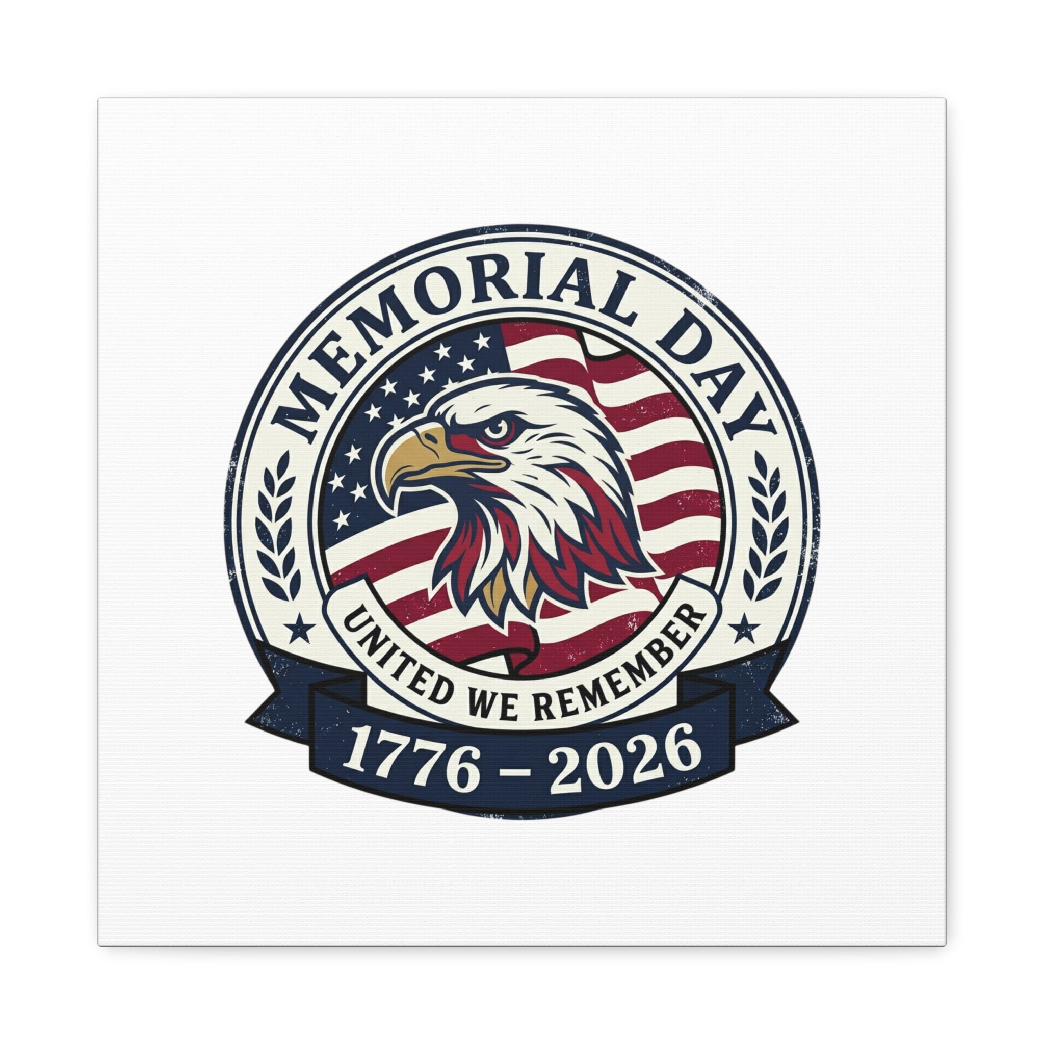 Memorial Day 1776-2026 Canvas | USA 250, vintage distressed patriotic