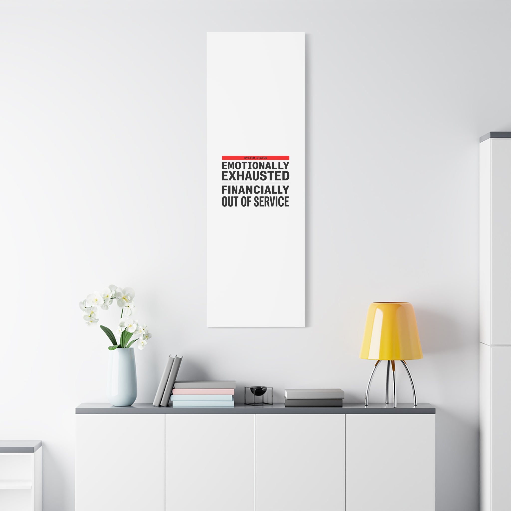 Emotionally Exhausted Financially Out of Service Canvas | cost of living crisis, receipt aesthetic