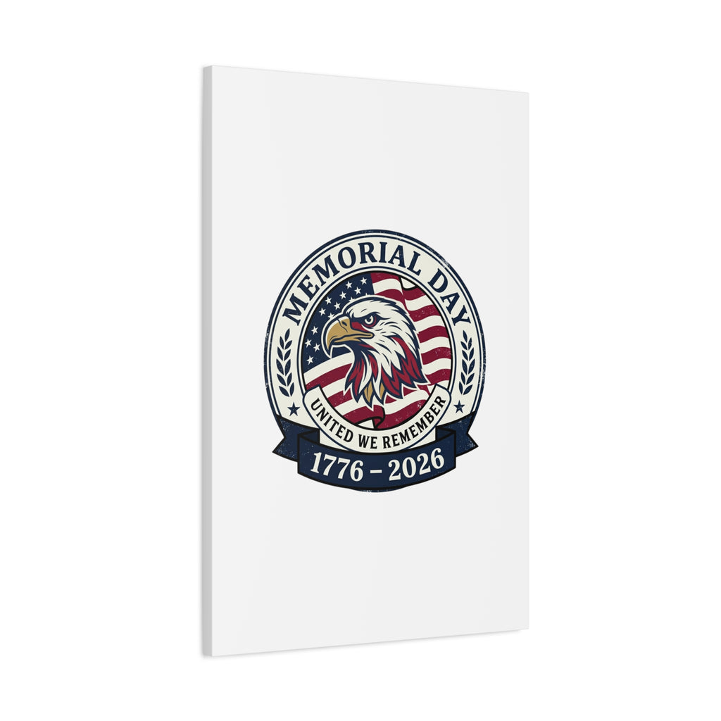 Memorial Day 1776-2026 Canvas | USA 250, vintage distressed patriotic