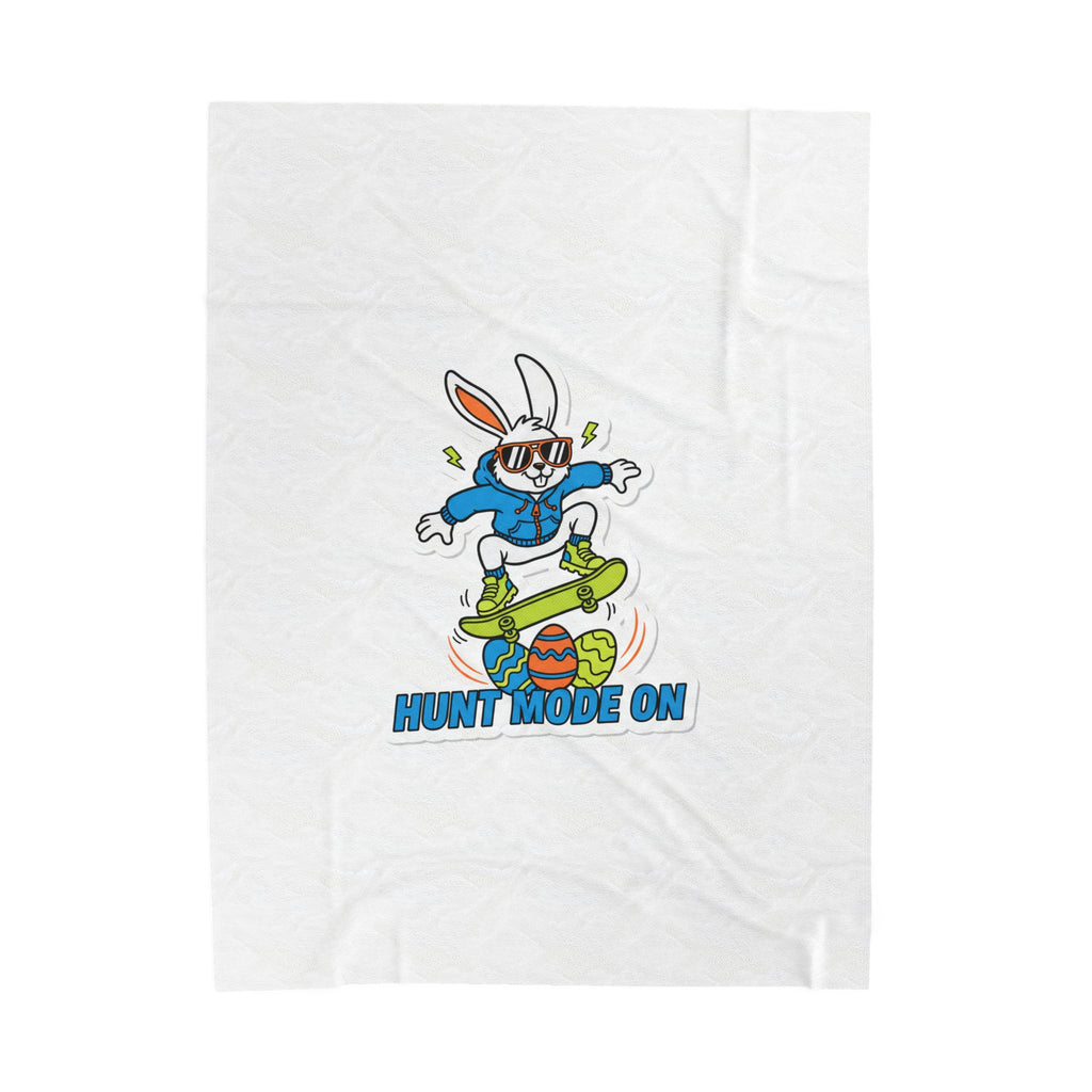 Hunt Mode On Bunny Skateboard Blanket | Boys Easter, Egg Hunter Graphic