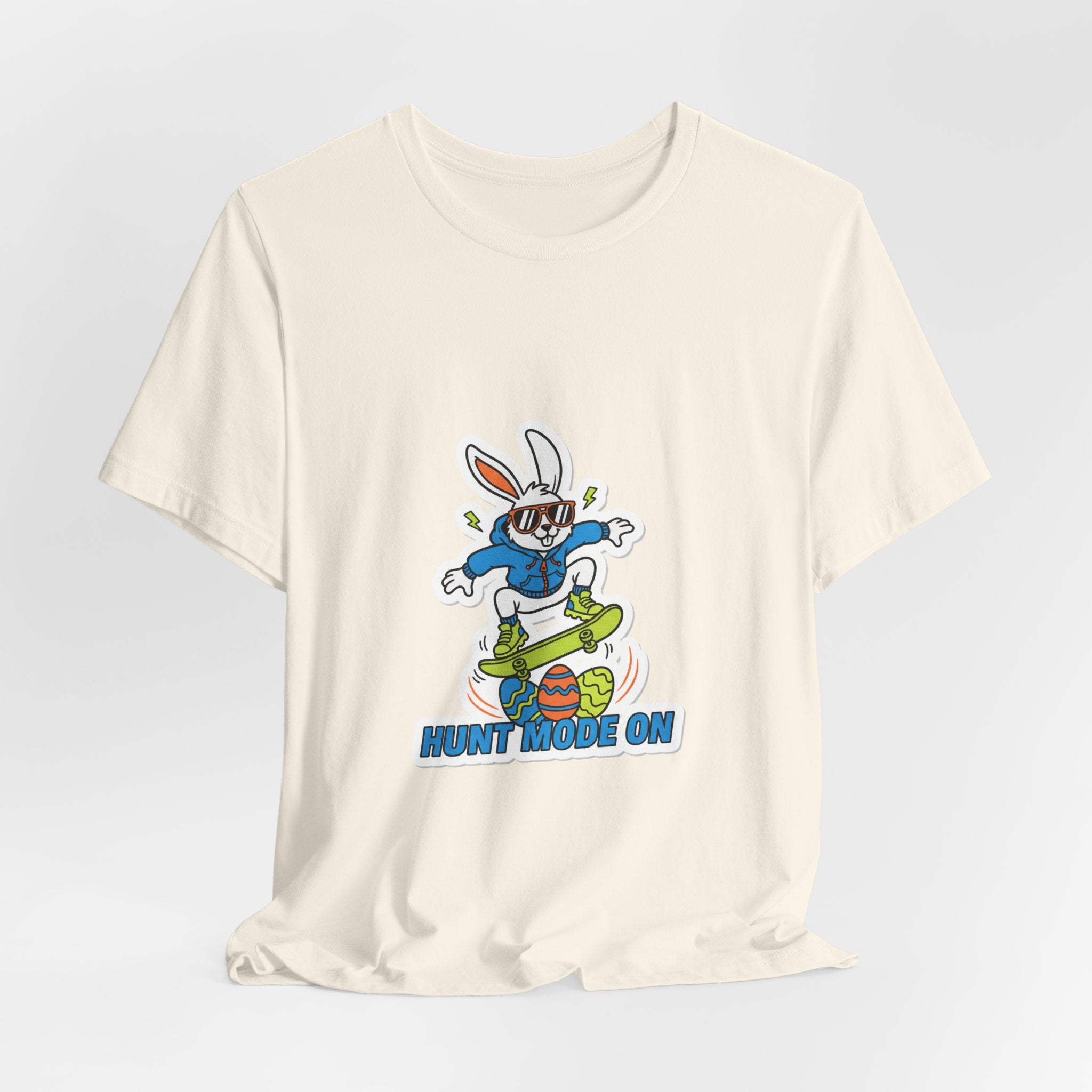 Hunt Mode On Bunny Skateboard Tee | boys Easter shirt, egg hunter