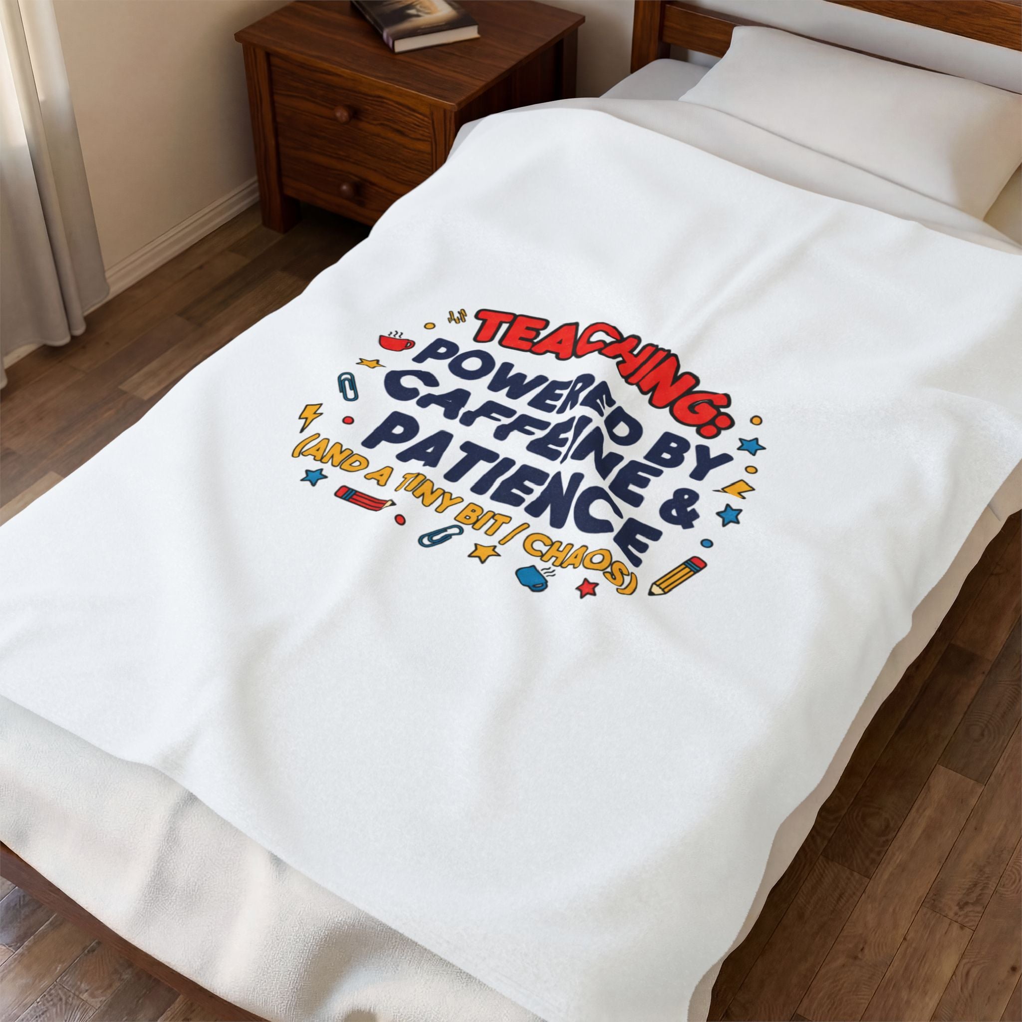 Teaching: Powered by Caffeine & Patience Blanket | Teacher Appreciation Gifts