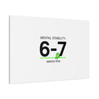 Mental Stability 6-7 Canvas | 67 Meme, Absurdist Humor