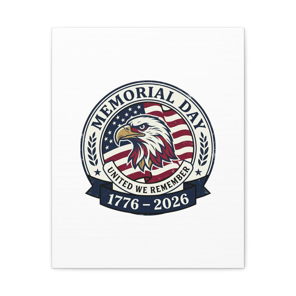 Memorial Day 1776-2026 Canvas | USA 250, vintage distressed patriotic