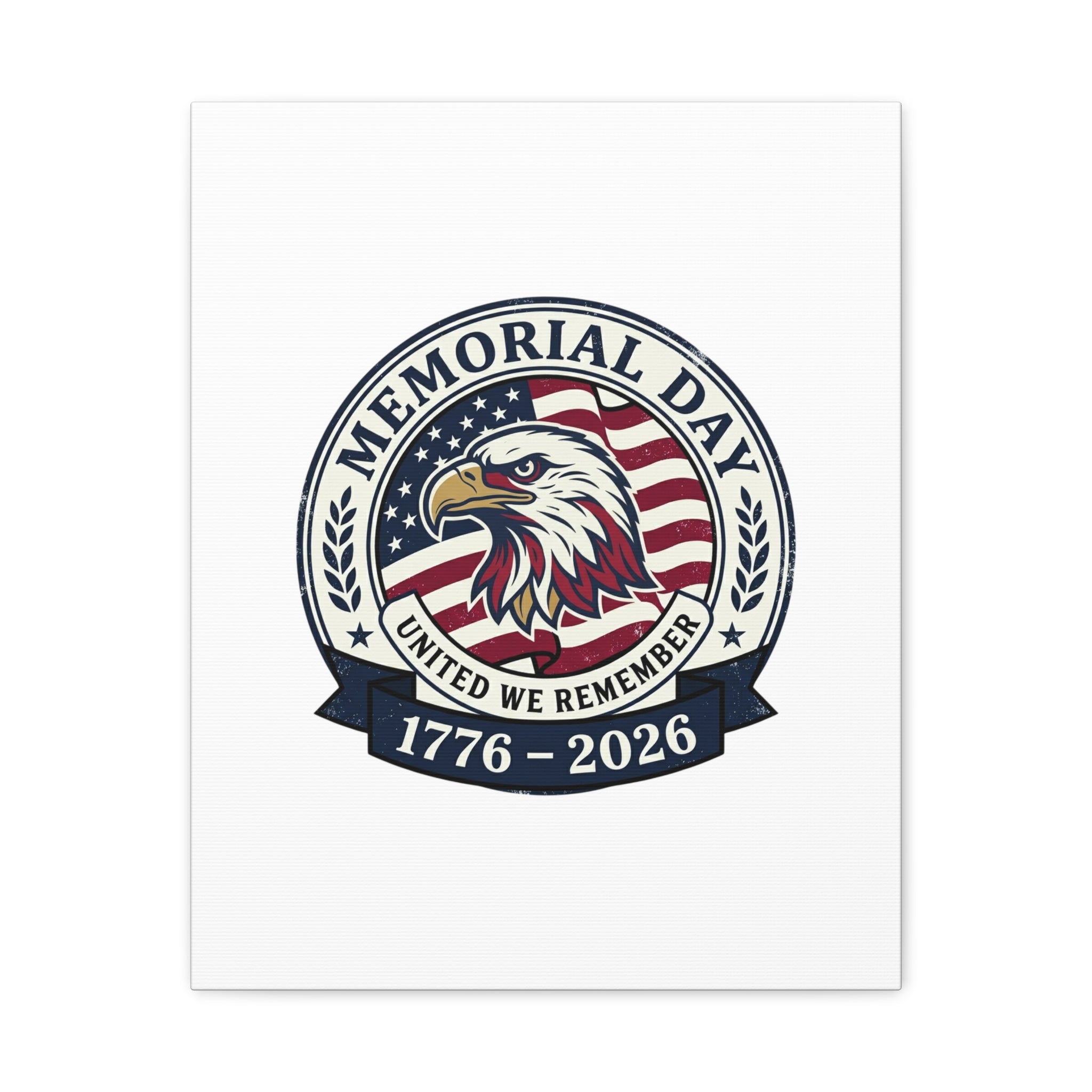 Memorial Day 1776-2026 Canvas | USA 250, vintage distressed patriotic