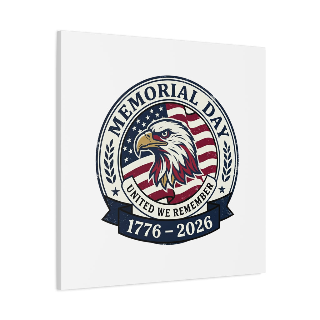 Memorial Day 1776-2026 Canvas | USA 250, vintage distressed patriotic