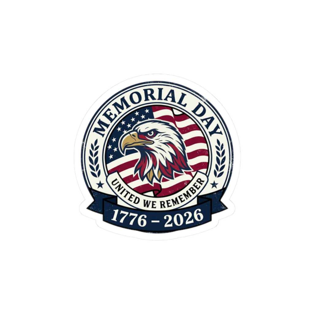 Memorial Day 1776-2026 Eagle Sticker | USA 250 Vintage Distressed