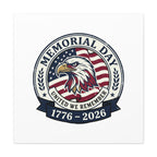 Memorial Day 1776-2026 Canvas | USA 250, vintage distressed patriotic