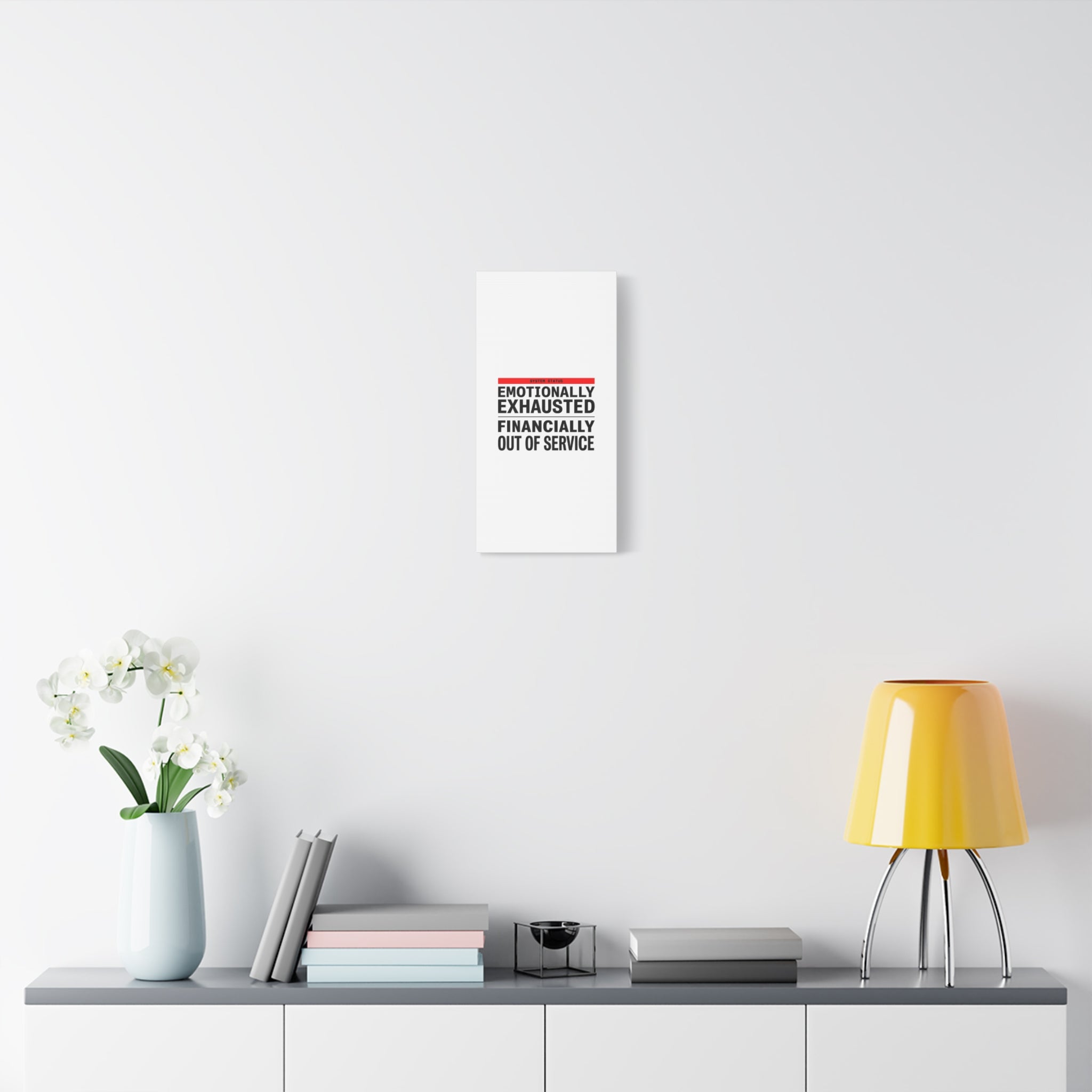 Emotionally Exhausted Financially Out of Service Canvas | cost of living crisis, receipt aesthetic