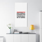 Emotionally Exhausted Financially Out of Service Canvas | cost of living crisis, receipt aesthetic