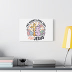 No Bunny Loves You Like Jesus Canvas | Easter Christian, Church Humor, Pastel Retro