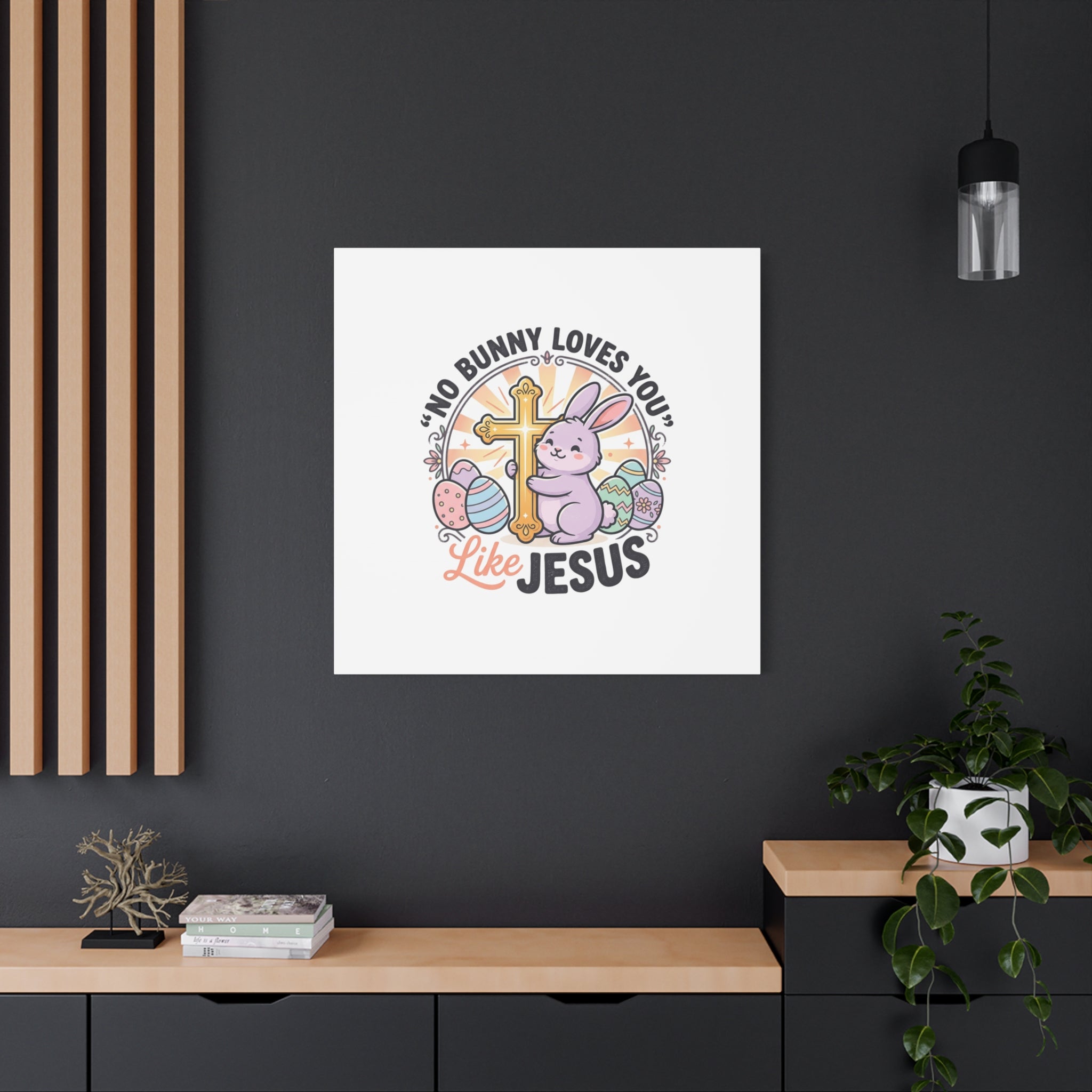 No Bunny Loves You Like Jesus Canvas | Easter Christian, Church Humor, Pastel Retro